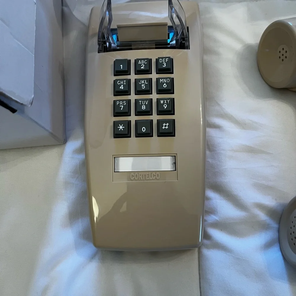 New Box Vintage Retro 1970’s Cortitelcoi push button wall mount telephone cream